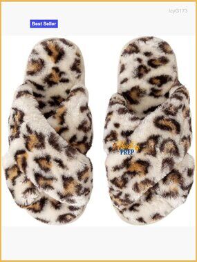 Fuzzy Open Toe House Slippers Cross Band Fluffy Cozy Indoor Non-Slip